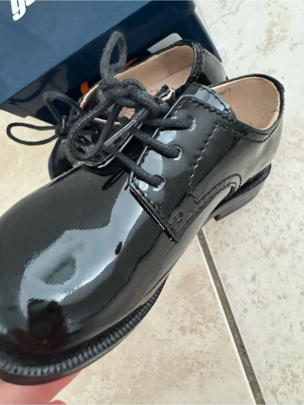 Gallucci Black Patent Leather Derby Dress Shoes EU 23 Toddler 7 NIB